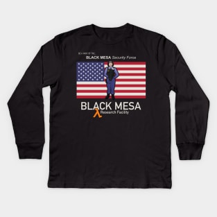 Join the Black Mesa Security Force! Kids Long Sleeve T-Shirt
